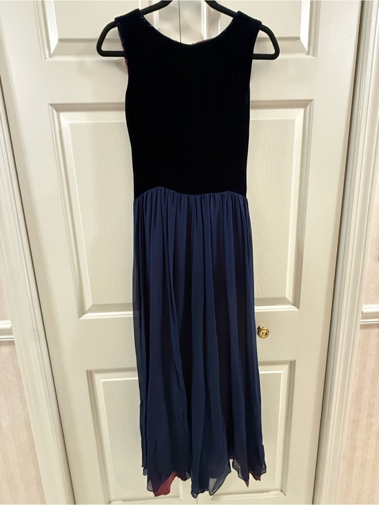 Elizabeth Wayman Dresses & Skirts - Vintage 90s Elizabeth Wayman Silk Velvet Formal Gown Navy Burgundy Sz 10